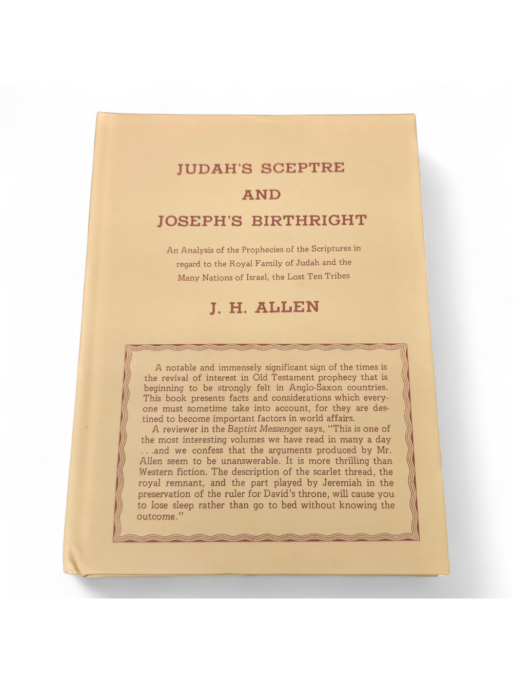 Judah's Sceptre and Joseph's Birthright By J. H. Allen Hardback Book